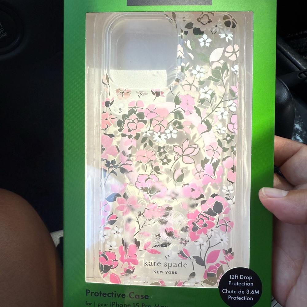 Kate Spade Floral iPhone Case - Pink and Black